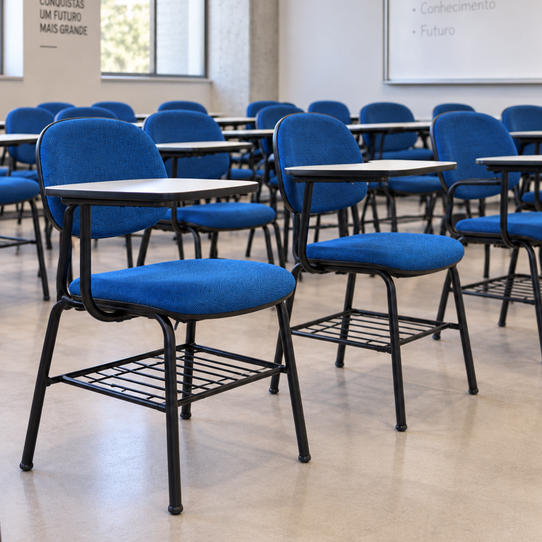 Cadeira universitária com prancheta