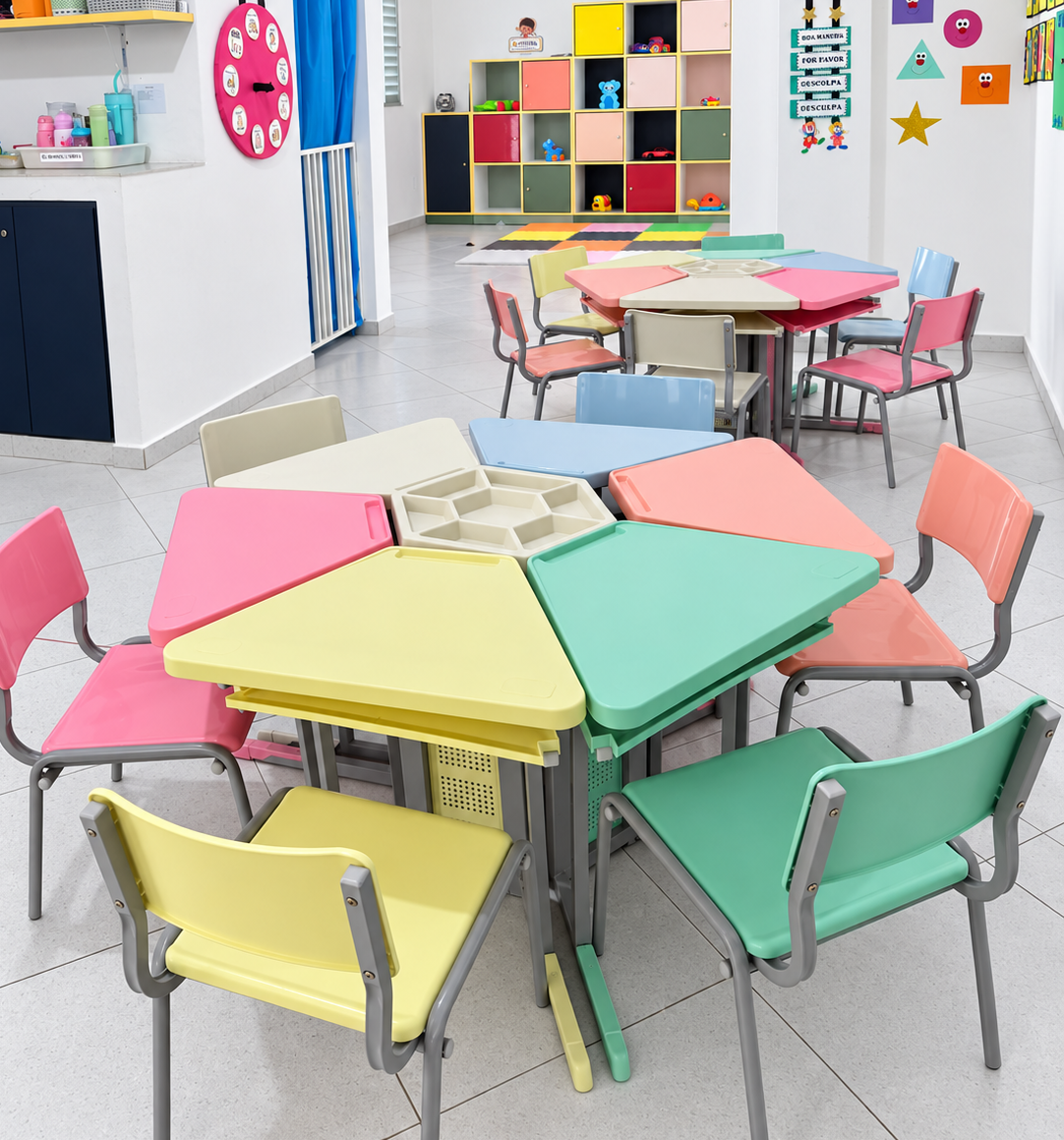 Conjunto infantil coletivo hexagonal